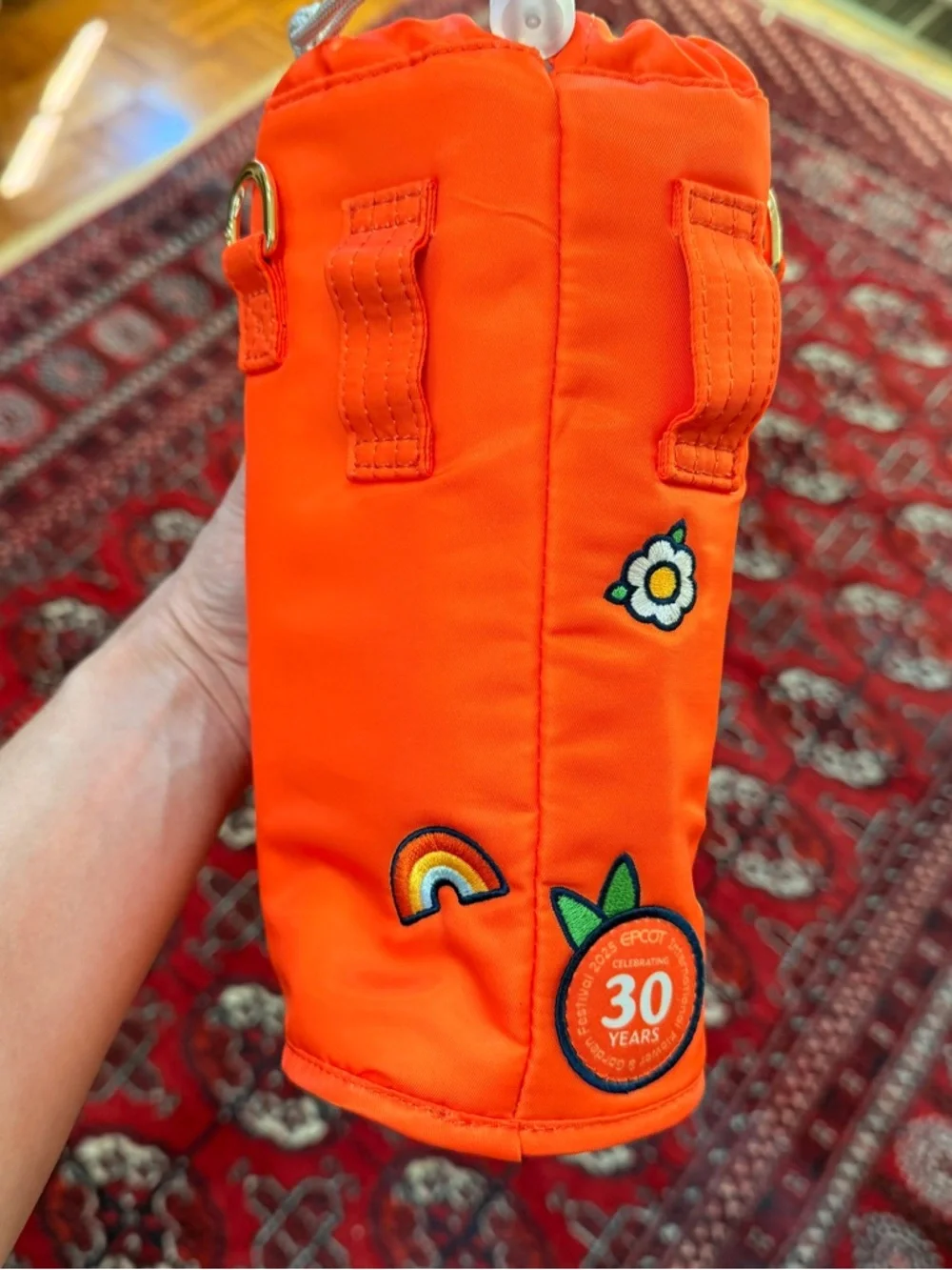 Disney Epcot Lug Orange Bird Crossbody Water Bottle Pouch - Picture 3 of 12